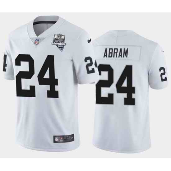 Men's Oakland Raiders White #24 Johnathan Abram 2020 Inaugural Season Vapor Limited Stitched NFL Jersey